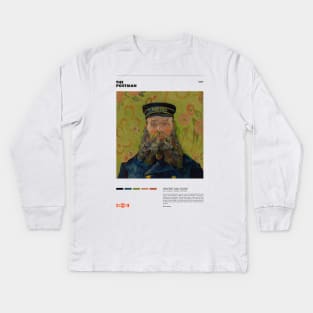 Vincent Van Gogh - The Postman - Portrait of Joseph Roulin - Minimalist Art Poster Series Kids Long Sleeve T-Shirt